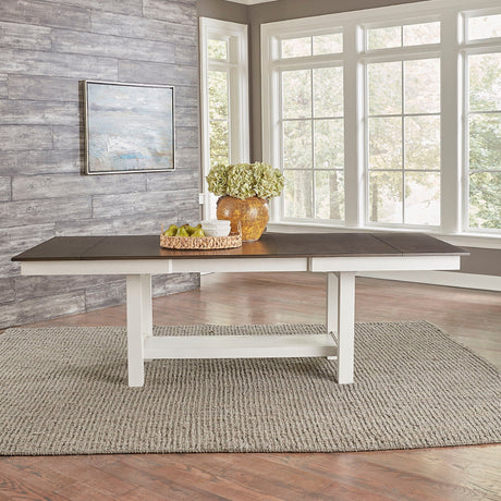 Liberty Furniture Brook Bay - Trestle Table - White & Brown | Meri Furniture