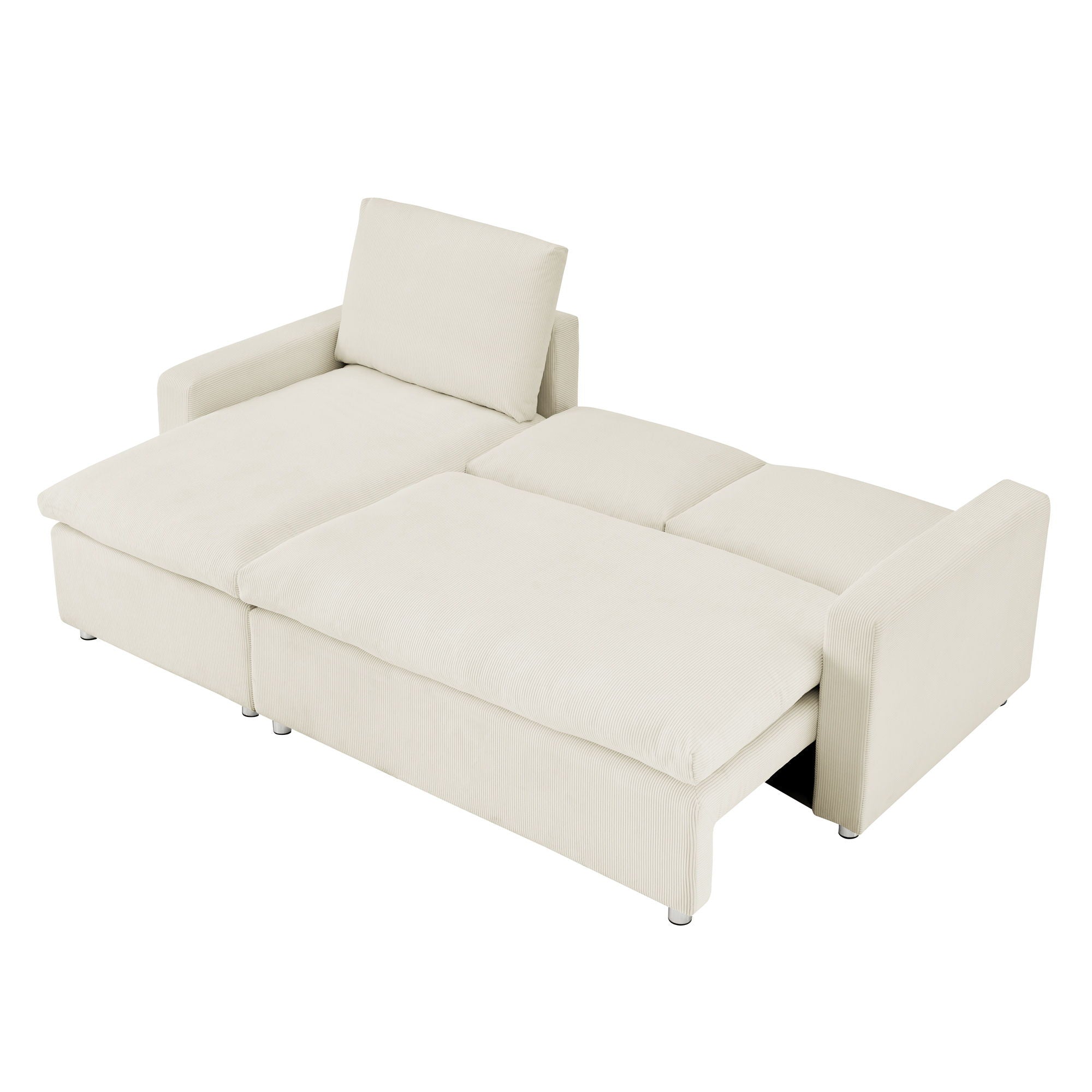 Convertible L Shaped Sleeper Sofa Bed With Reversible Chaise And Storage