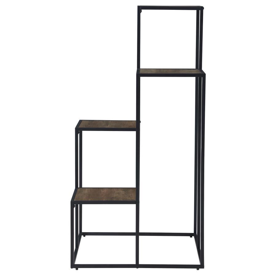 Coaster Fine Furniture Rito - 4-Tier Multi-Display Shelf - Rustic Brown And Black | Meri Furniture