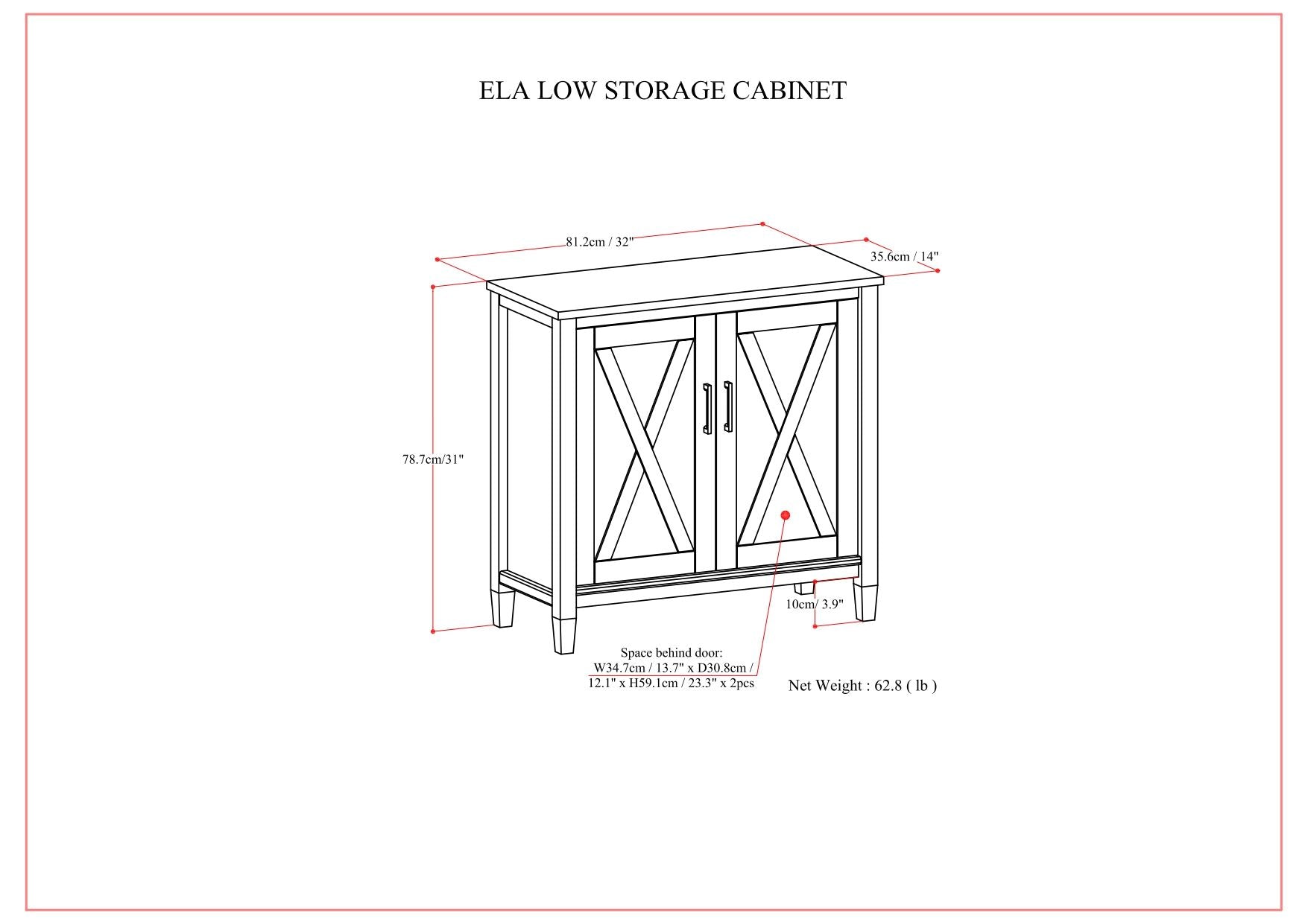 Ela - Low Storage Cabinet - Smoky Brown