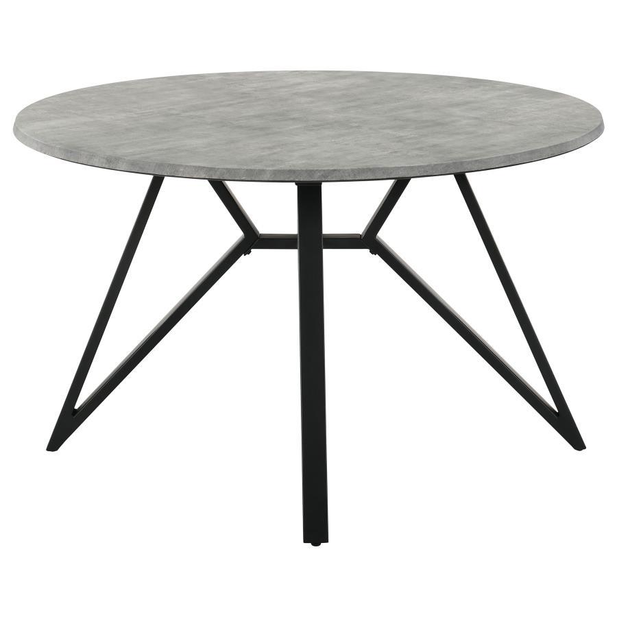 Coaster Fine Furniture Neil - 5 Piece Round Dining Table Set Concrete - Gunmetal | Meri Furniture