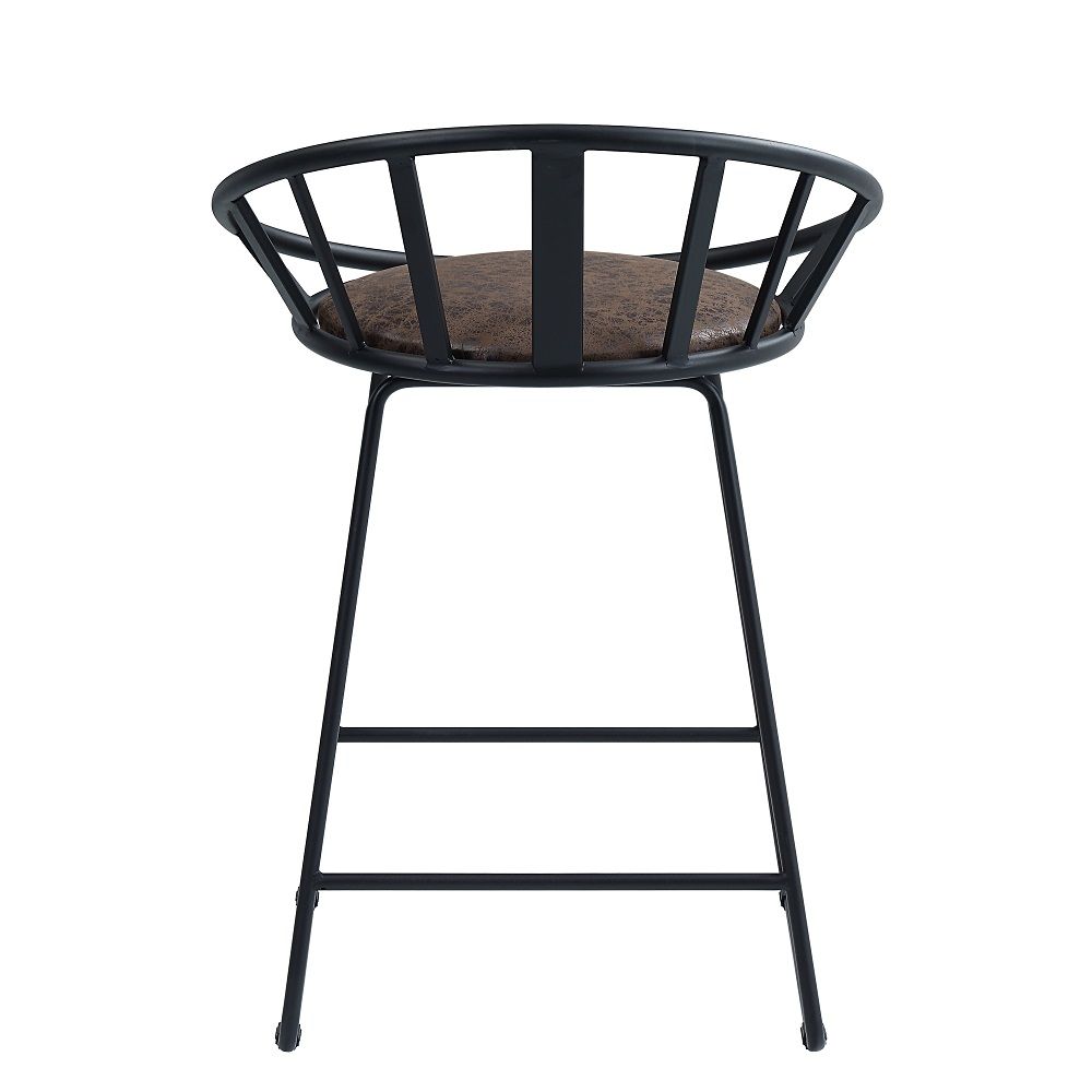 Zudora - Counter Height Chair Set of 2) - Synthetic Leather & Black