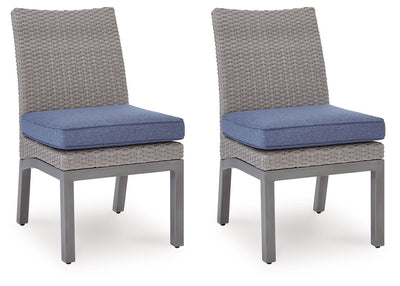 Half Moon Beach - Side Chair With Cushion (Set of 2) - Blue / Gray