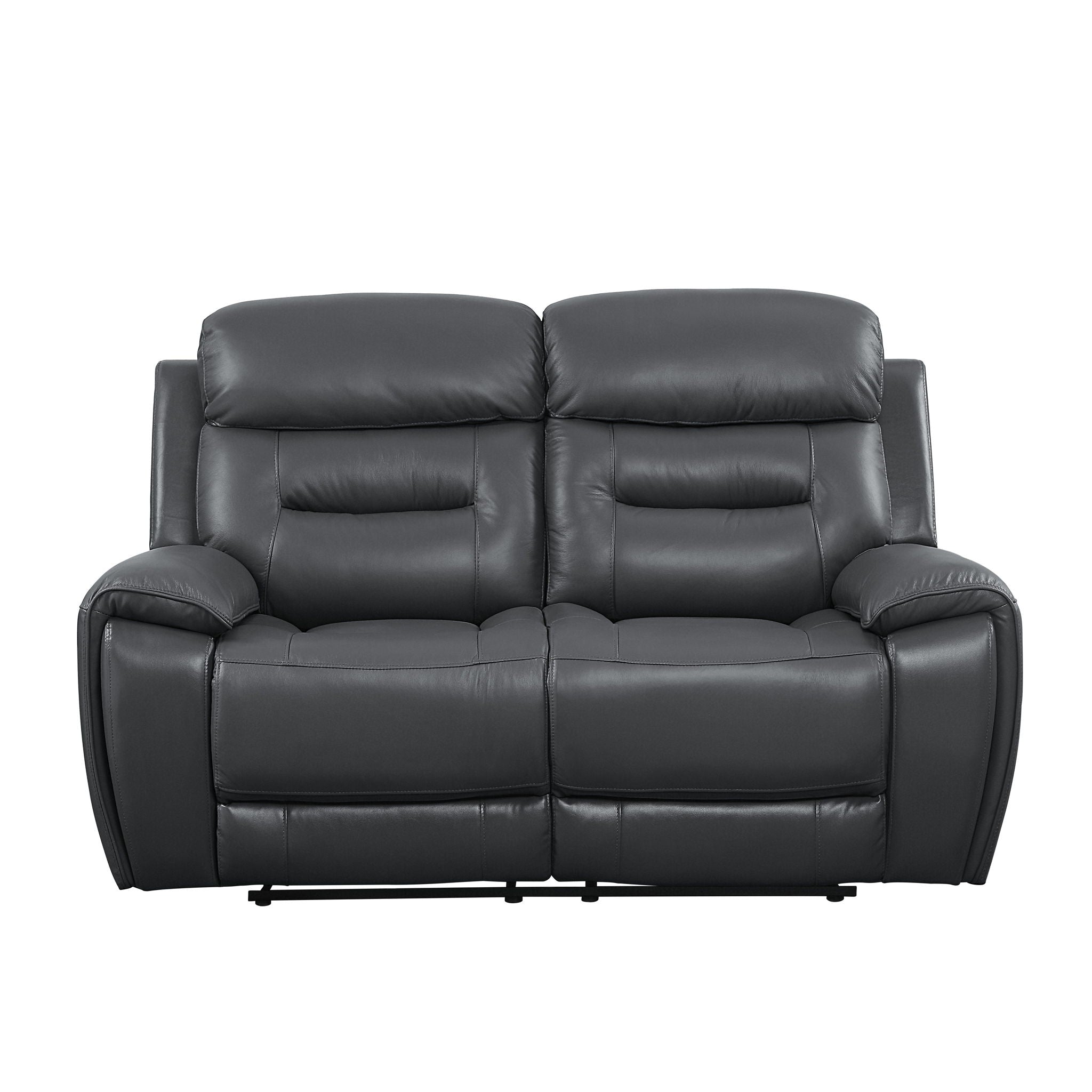 Lamruil - Motion Loveseat - Gray Top Grain Leather