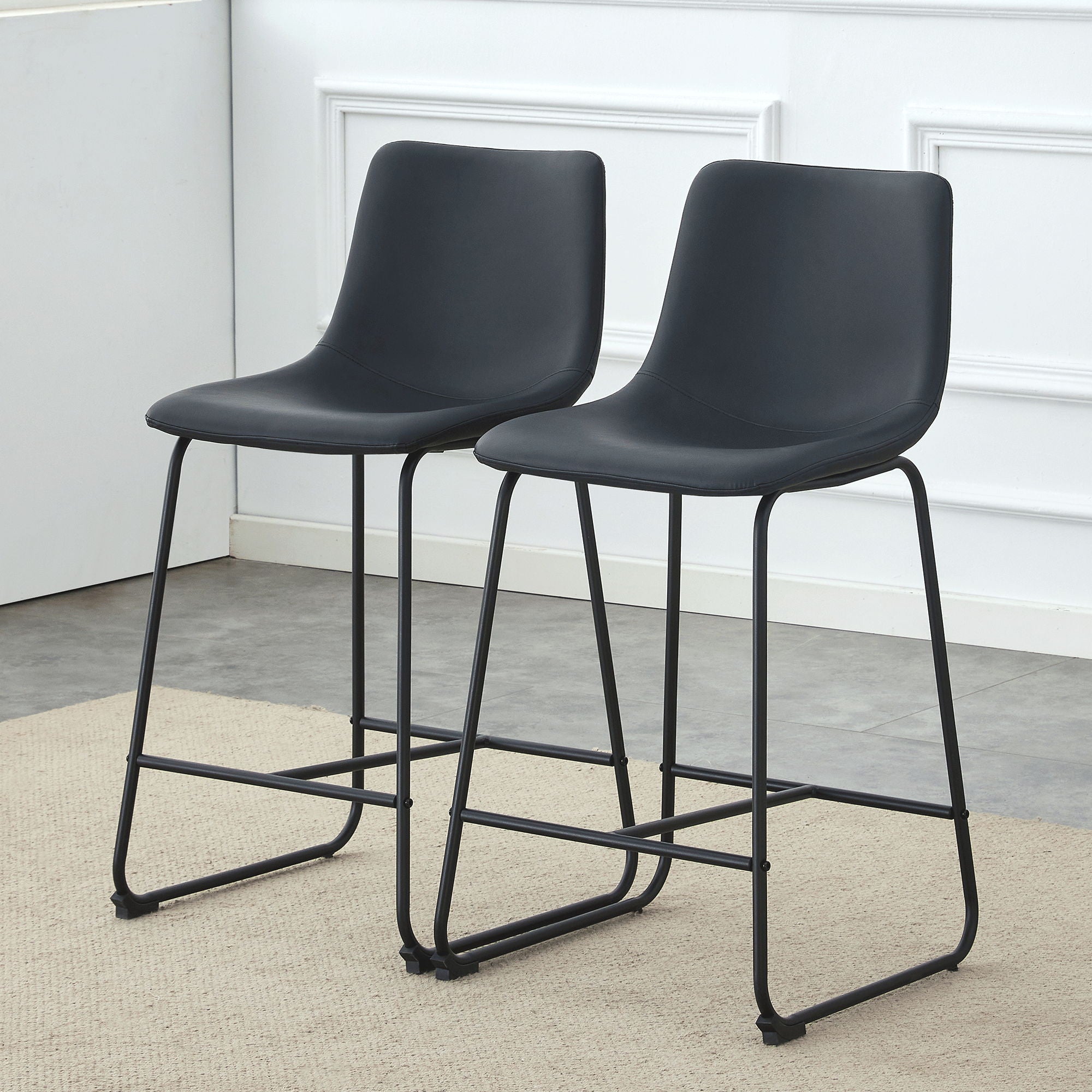 Retro Bar Chairs, Comfortable Stools (Set of 2)