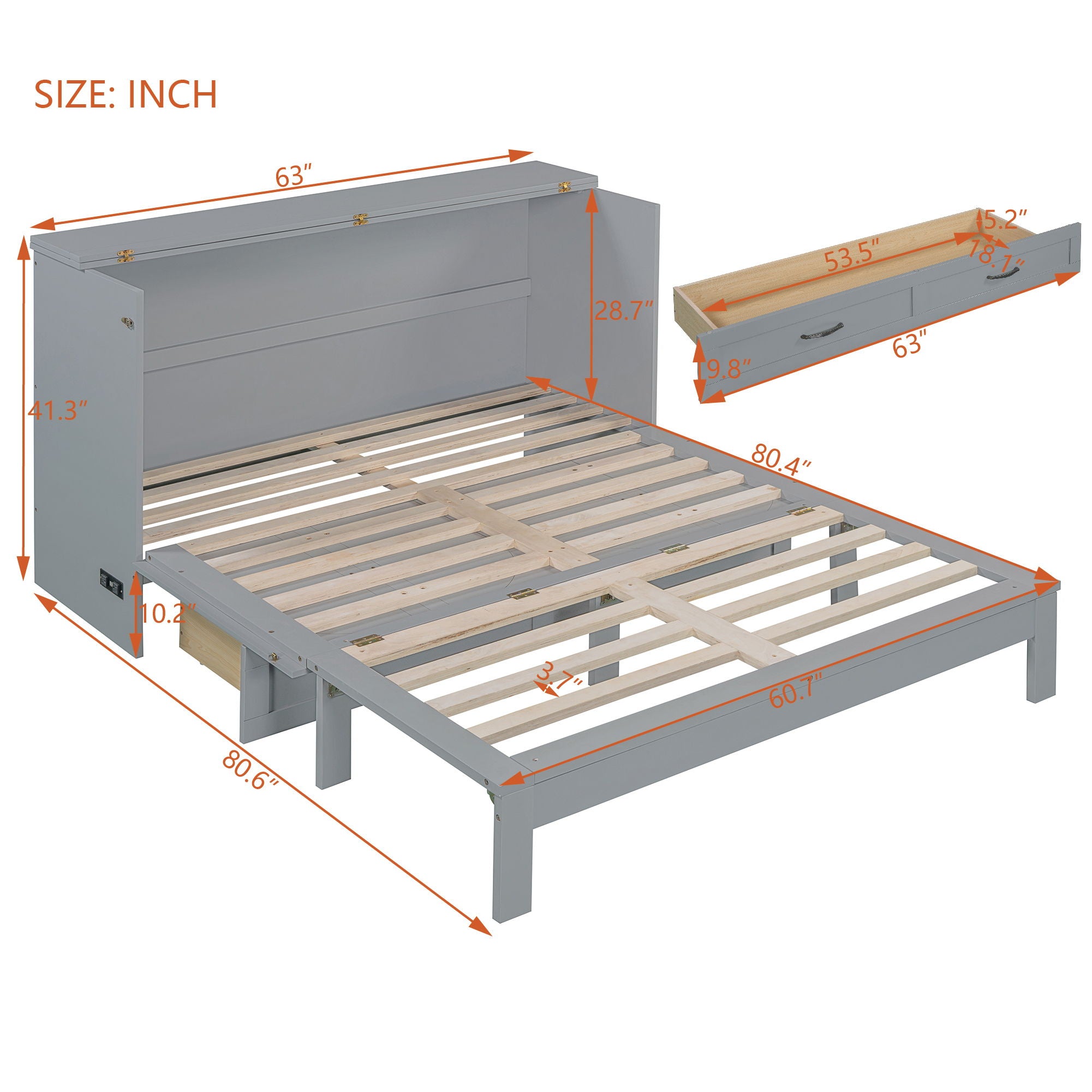 Murphy Bed With Large Drawers