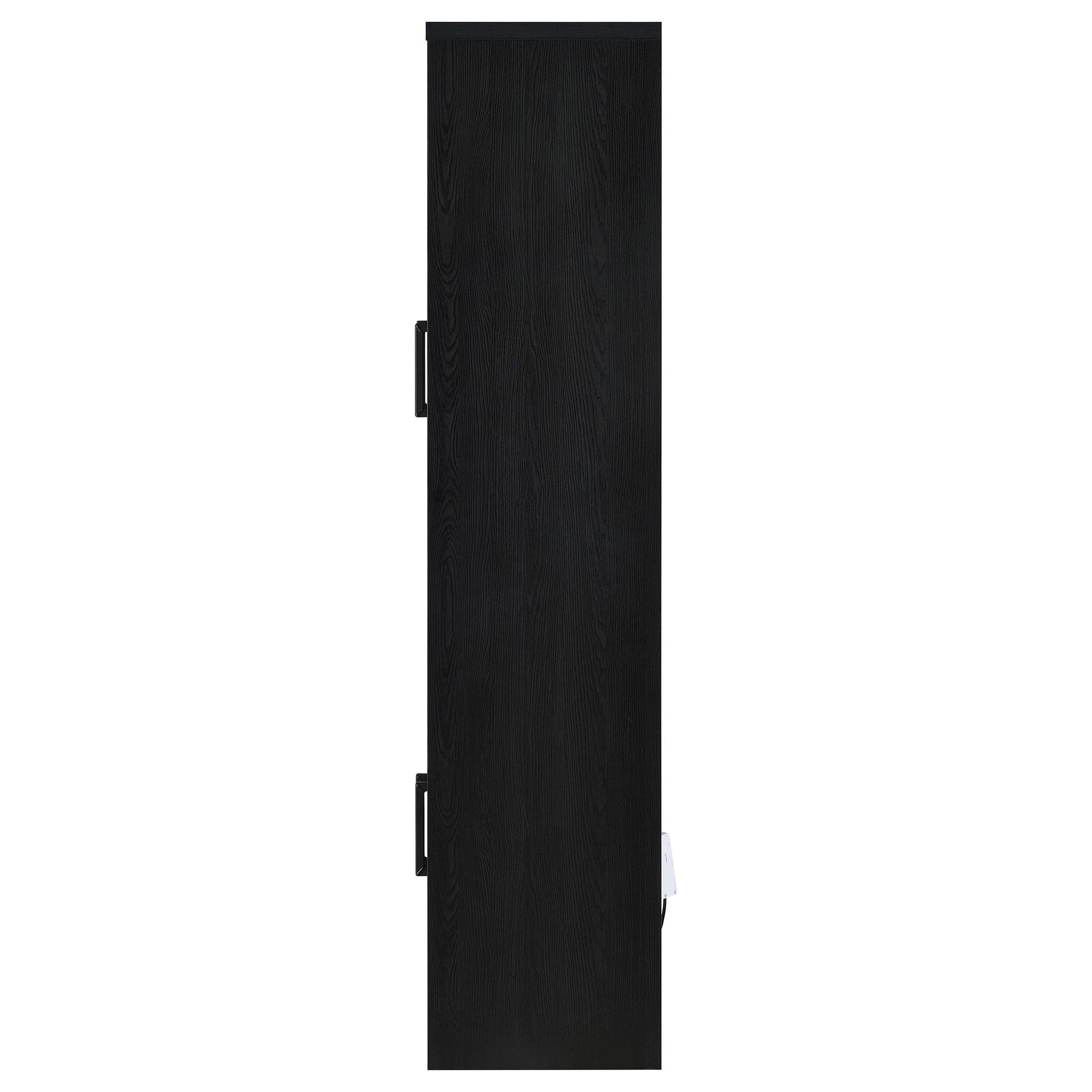 Riva 4-door Tall Accent Display Cabinet LED Lighting Black