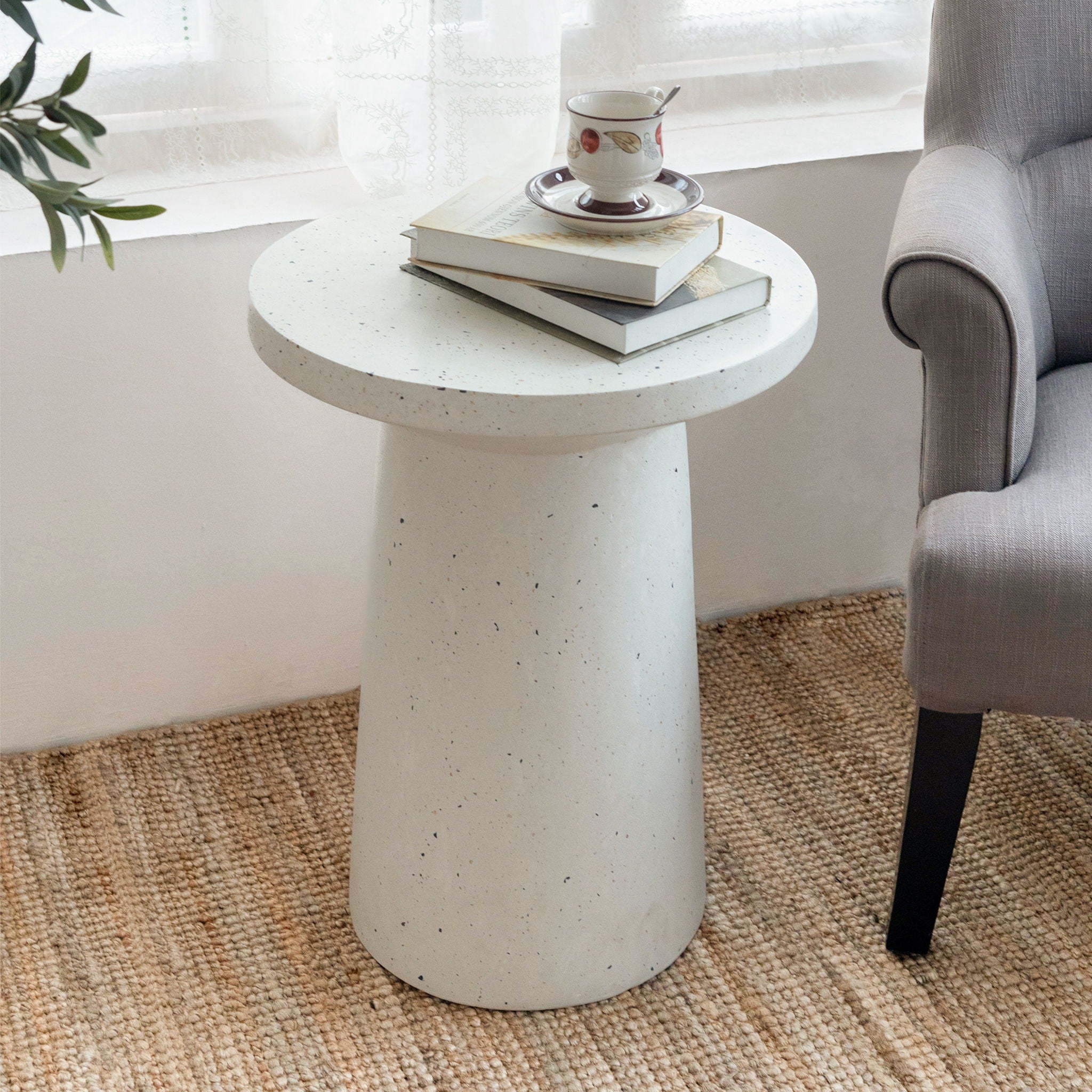 Terrazzo - Outdoor Side Table - White