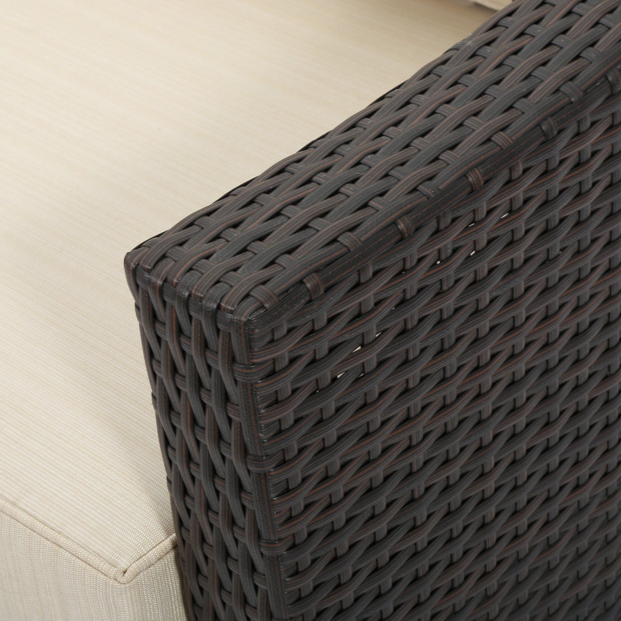 Antibes - 4 Pieces Wicker Chat Set - Brown / Beige