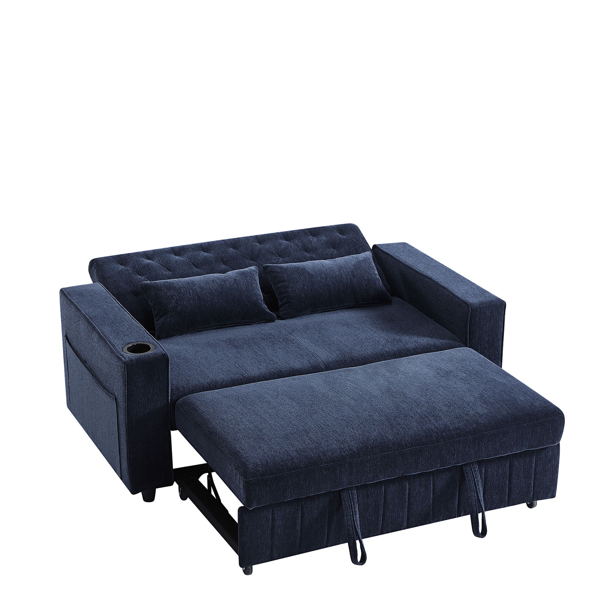 Pull-Out Sofa Bed Convertible Couch With Adjustable Backrest For Living Room