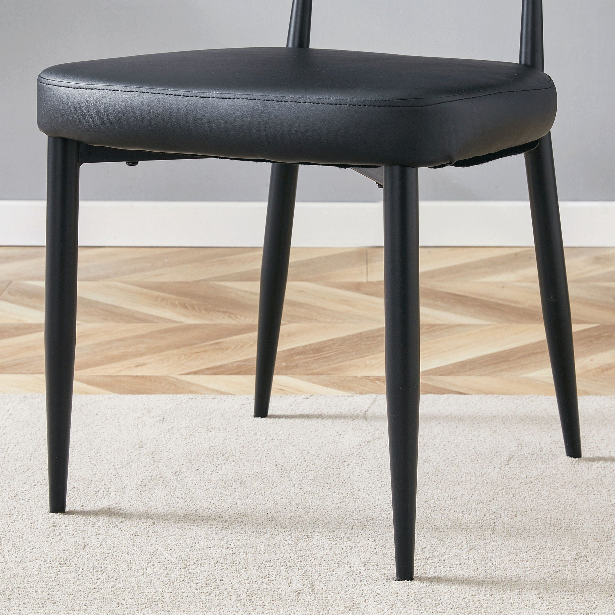 Minimalist Ergonomic Dining Chair With Curved Backres (Set of 4)