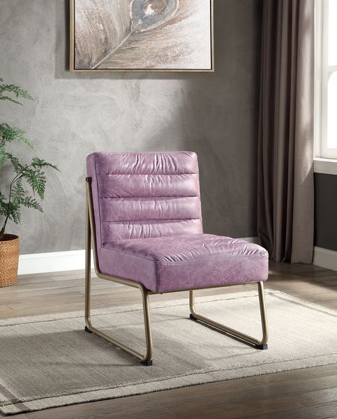 ACME Loria - Accent Chair - Wisteria - Top Grain Leather | Meri Furniture