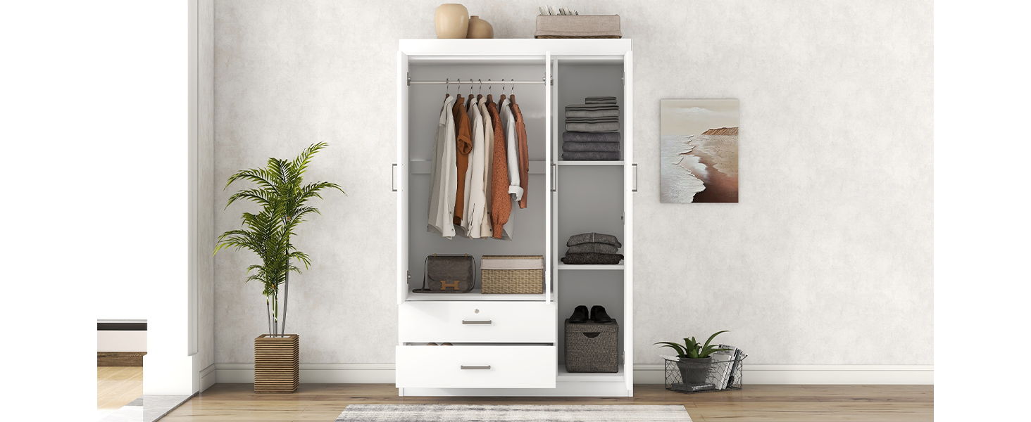 3 Door Wardrobe With 2 Drawers