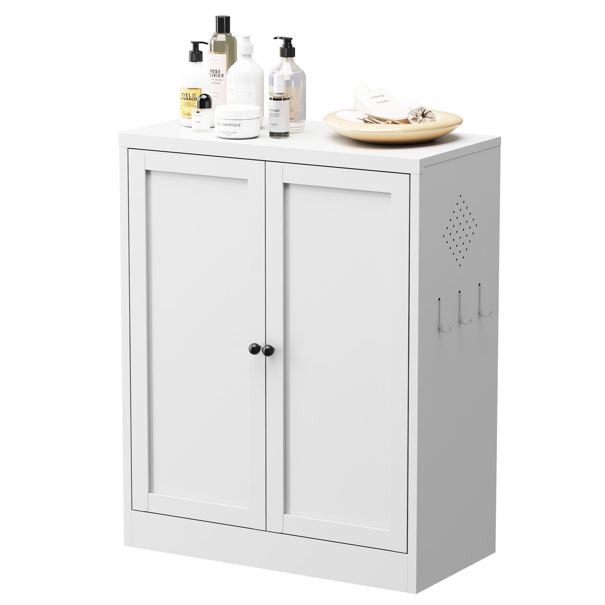 Pantry Cabinet With Adjustable Shelves Freestanding Kitchen Storage Organizer - White