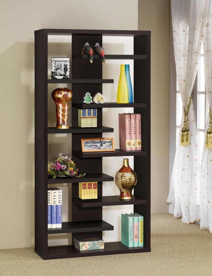 Coaster Fine Furniture Altmark - 8-Shelf Open Bookcase - Cappuccino | Meri Furniture