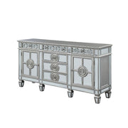 ACME Varian - Server - Mirrored & Antique Platinum - 36" | Meri Furniture