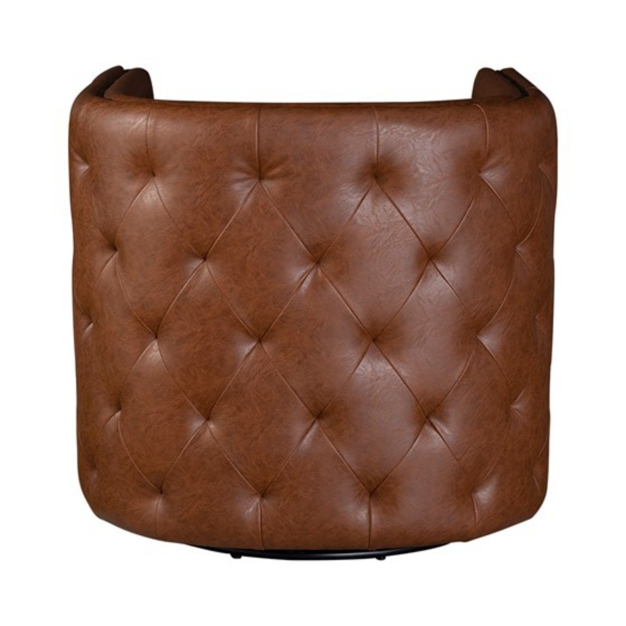 Swivel Chair With Tufted Barrel Design And Nailhead Accents
