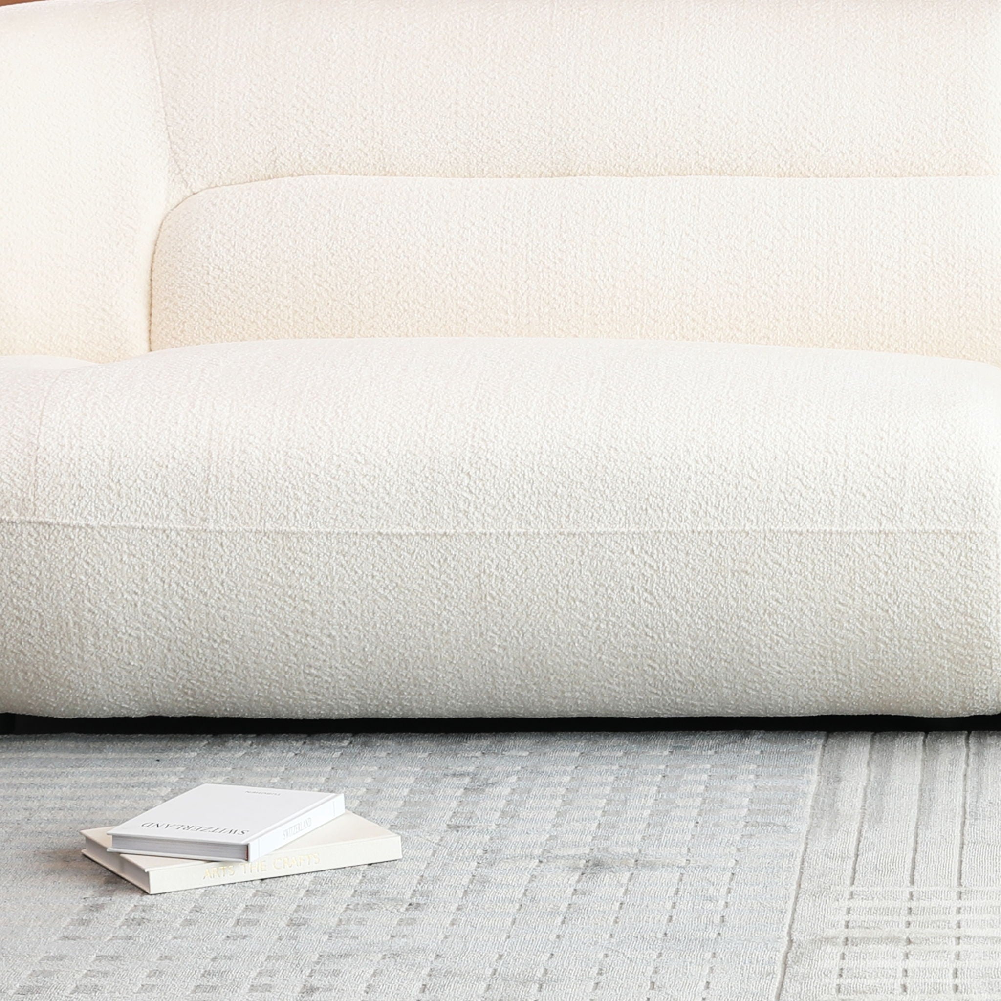 Modern Fashion Yp40116W Circular Curve Design Sofa, 4 Seater For Office & Bedroom - White