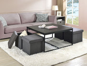 Caitlin 35"W Black Wood Grain 5 Piece Coffee Table Set
