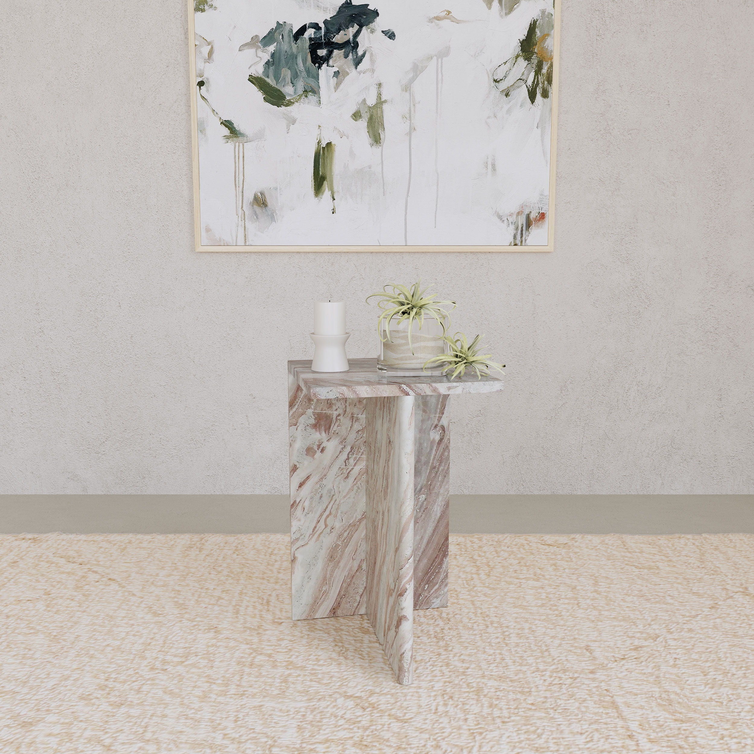 Coaster Fine Furniture Bowdoin - Genuine Marble Accent Side Table - Gray | Meri Furniture