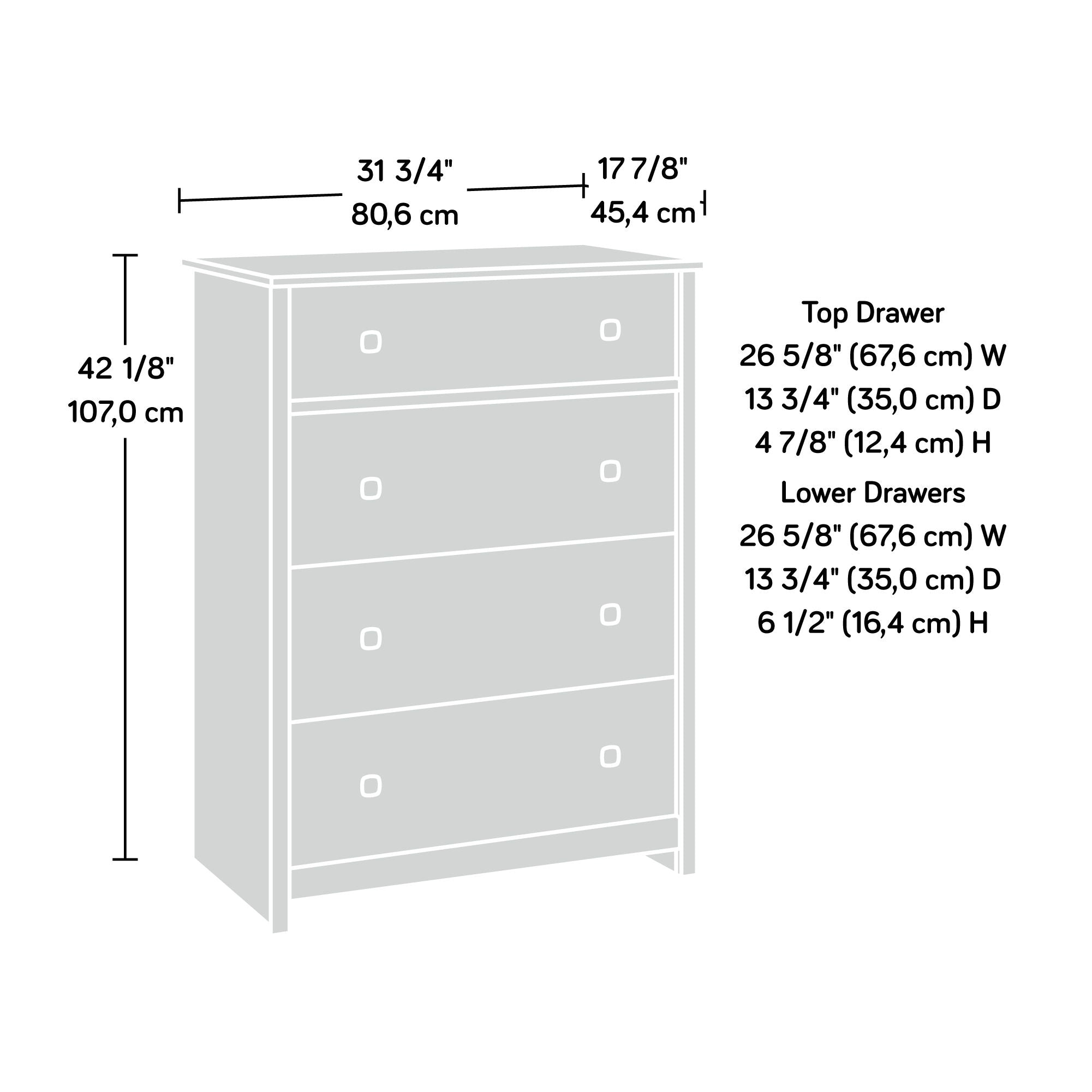 4-Drawer Dresser Chest in Grand Walnut