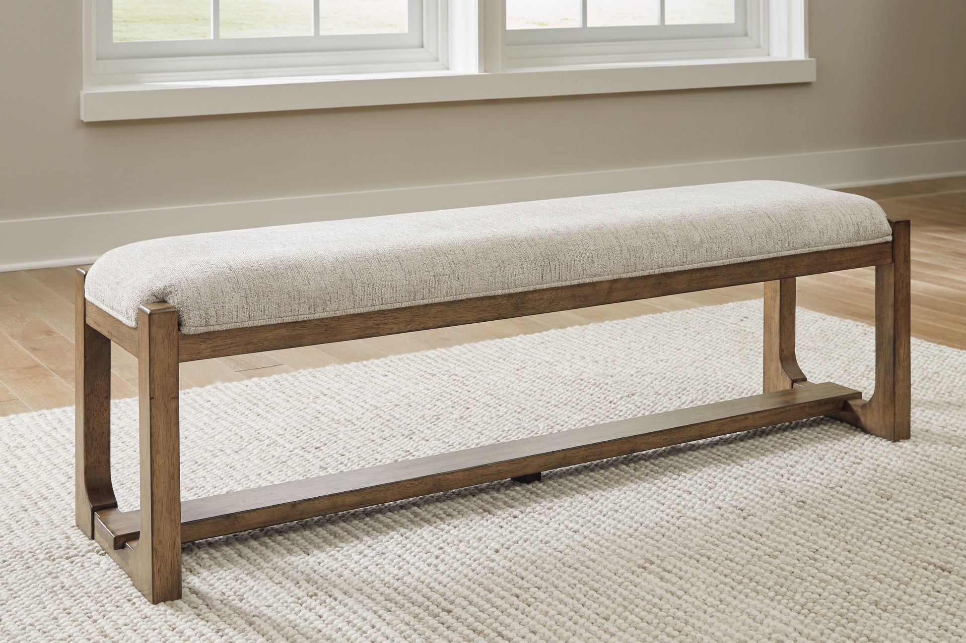 Signature Design by Ashley® Cabalynn - Oatmeal / Light Brown - Large Uph Dining Room Bench | Meri Furniture