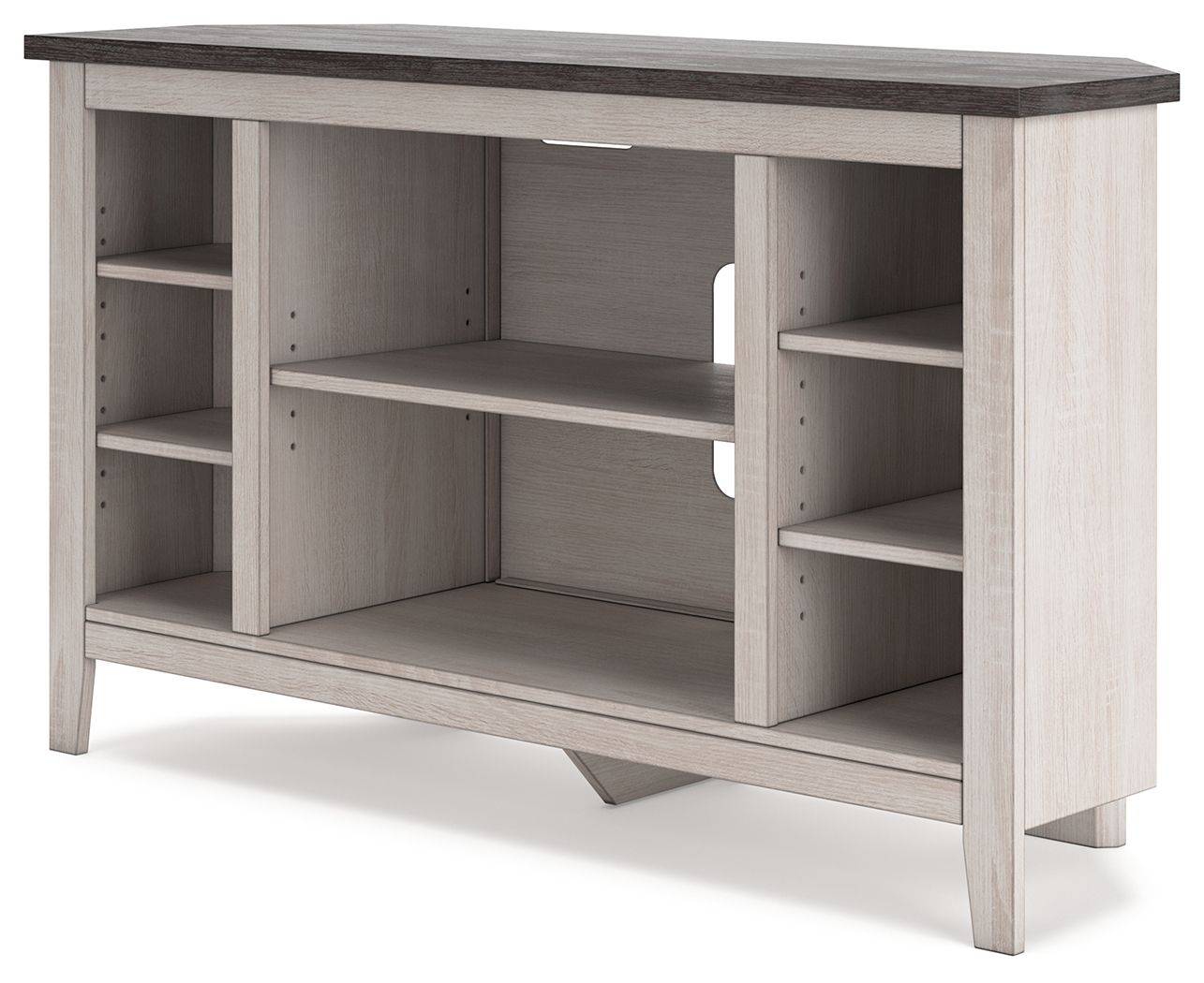 Signature Design by Ashley® Dorrinson - Two-tone - Corner TV Stand/Fireplace Opt | Meri Furniture
