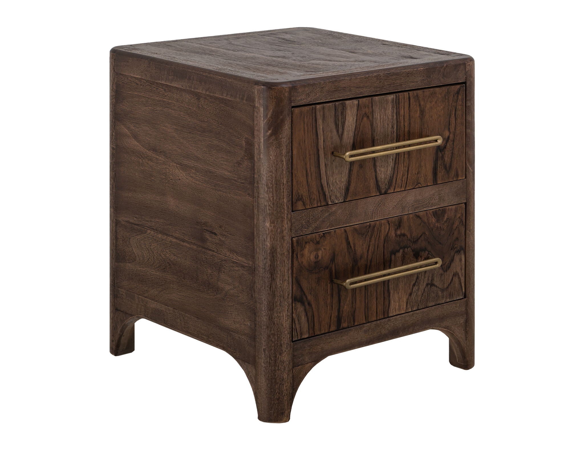 Praga - 2-Drawer Nightstand - Almond / Barrel Brown