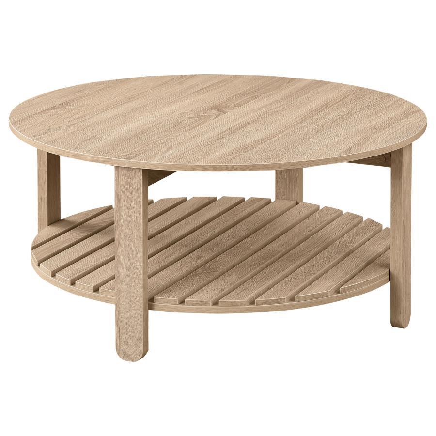 Coaster Fine Furniture Fowler - 1 Shelf Round Engineered Wood Table | Meri Furniture