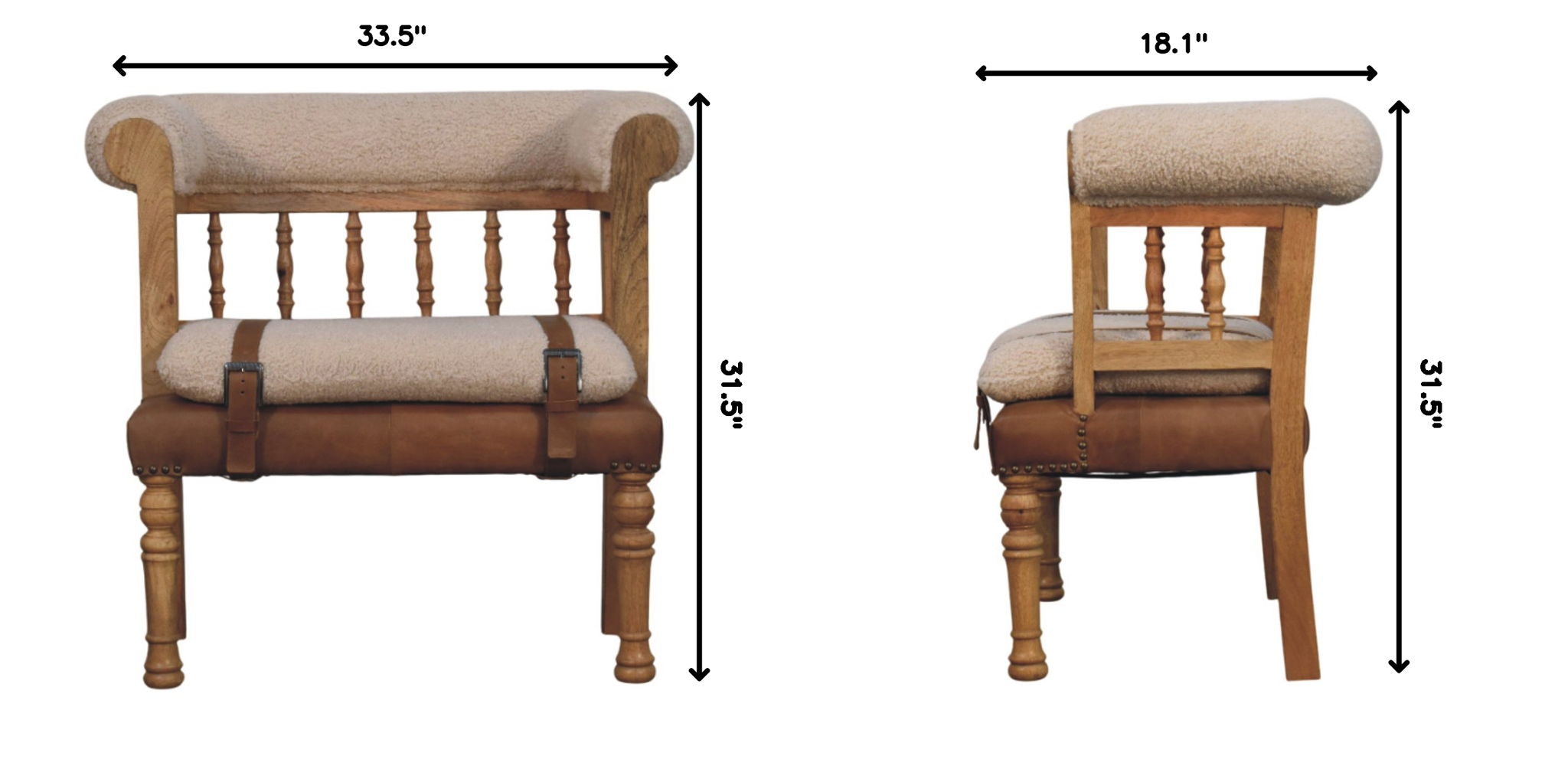Strapped Hallway Bench