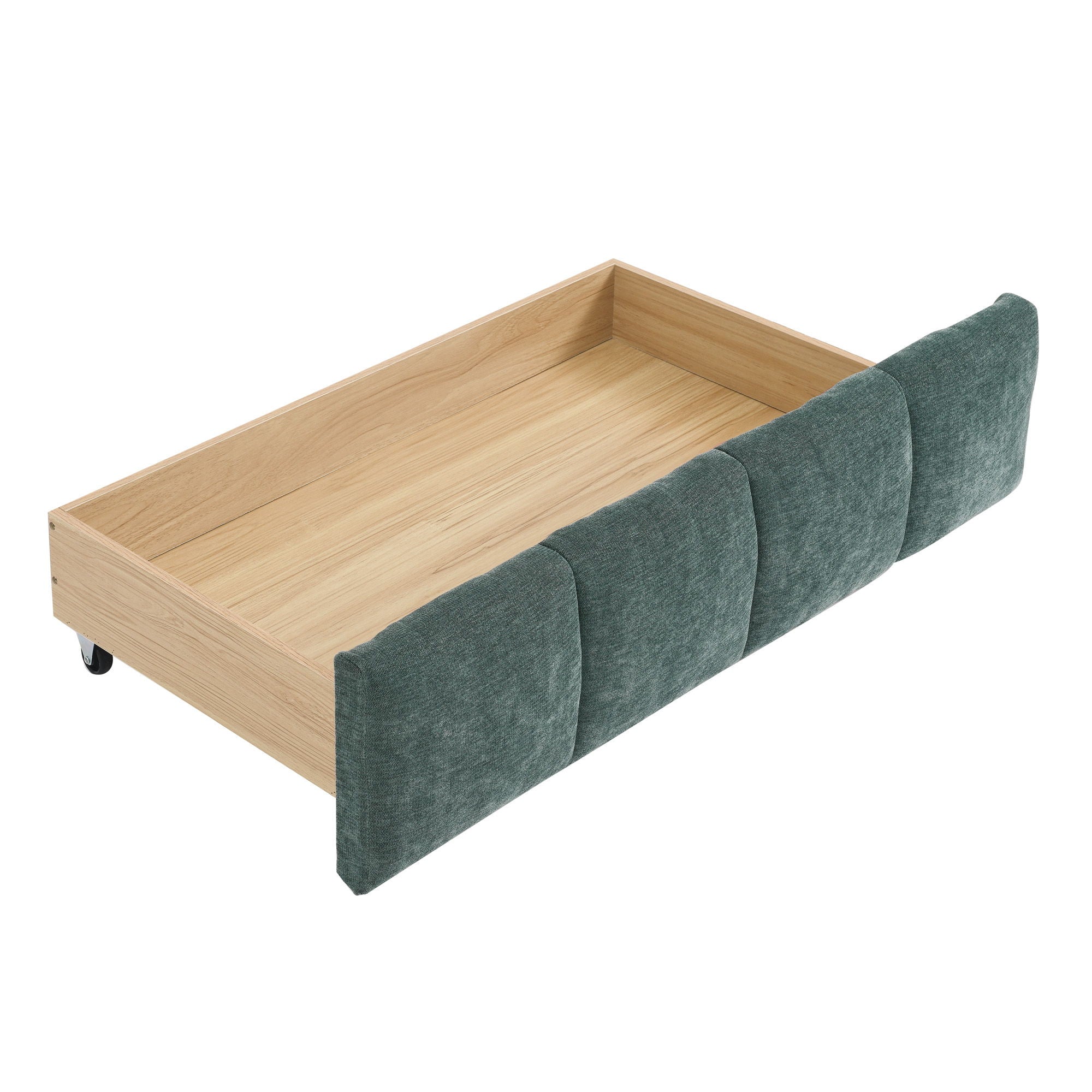 Modern Platform Bed Frame With Thick Chenille Fabric