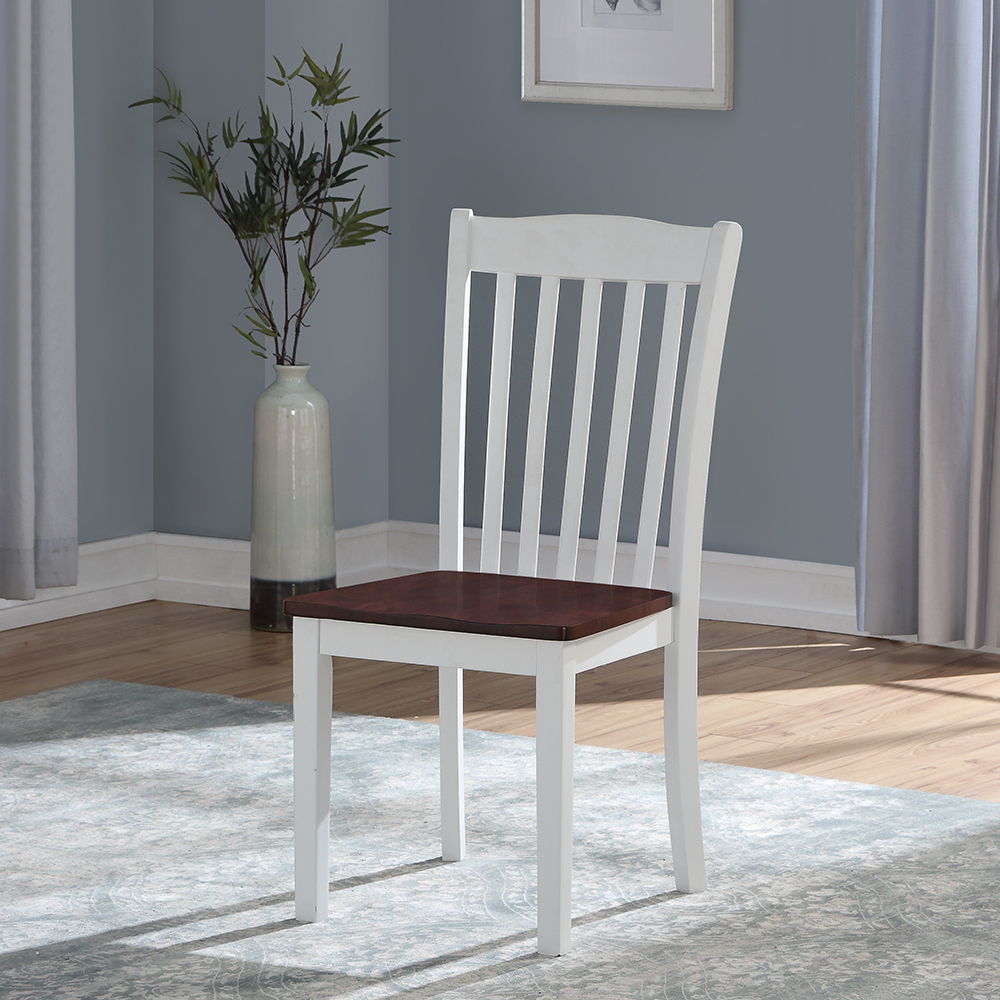 Green Leigh - Side Chair Set of 2) - White & Walnut