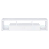 Jude - 2-Drawer Engineered Wood TV Stand - High Gloss White