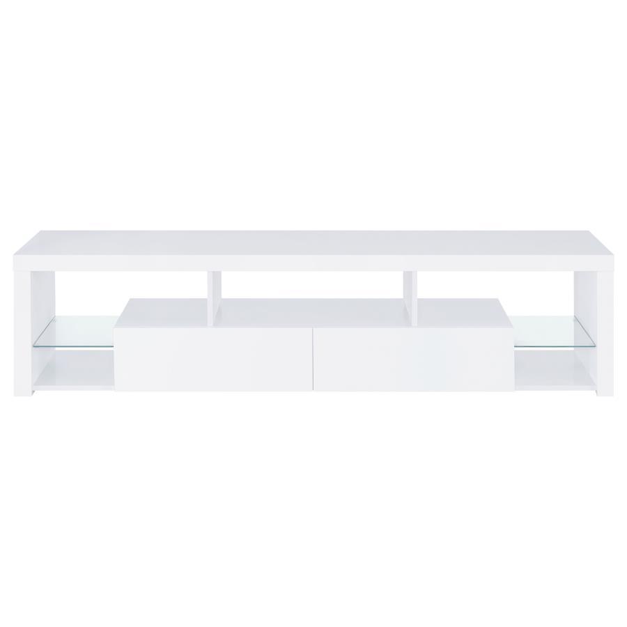 Coaster Fine Furniture Jude - 2-Drawer Engineered Wood TV Stand - High Gloss White | Meri Furniture