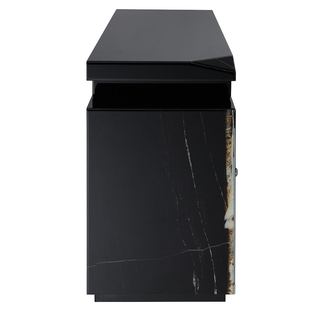 ACME Drisana - TV Stand With Fireplace - Black Mirrored Finish | Meri Furniture