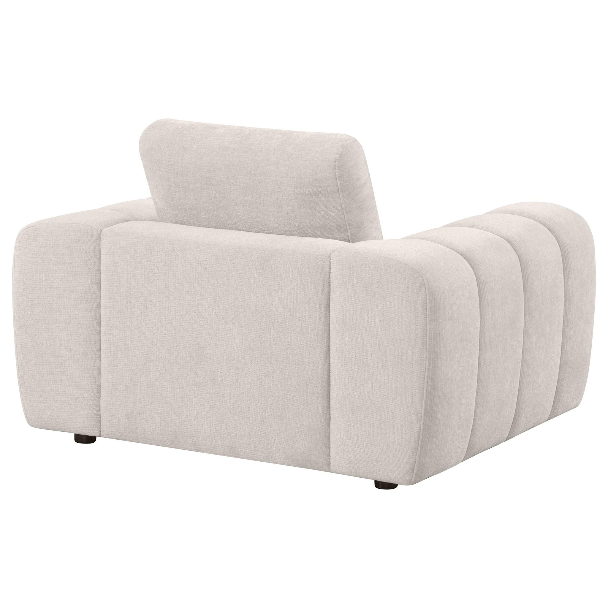 Burnett Chenille Upholstered Accent Chair Ivory