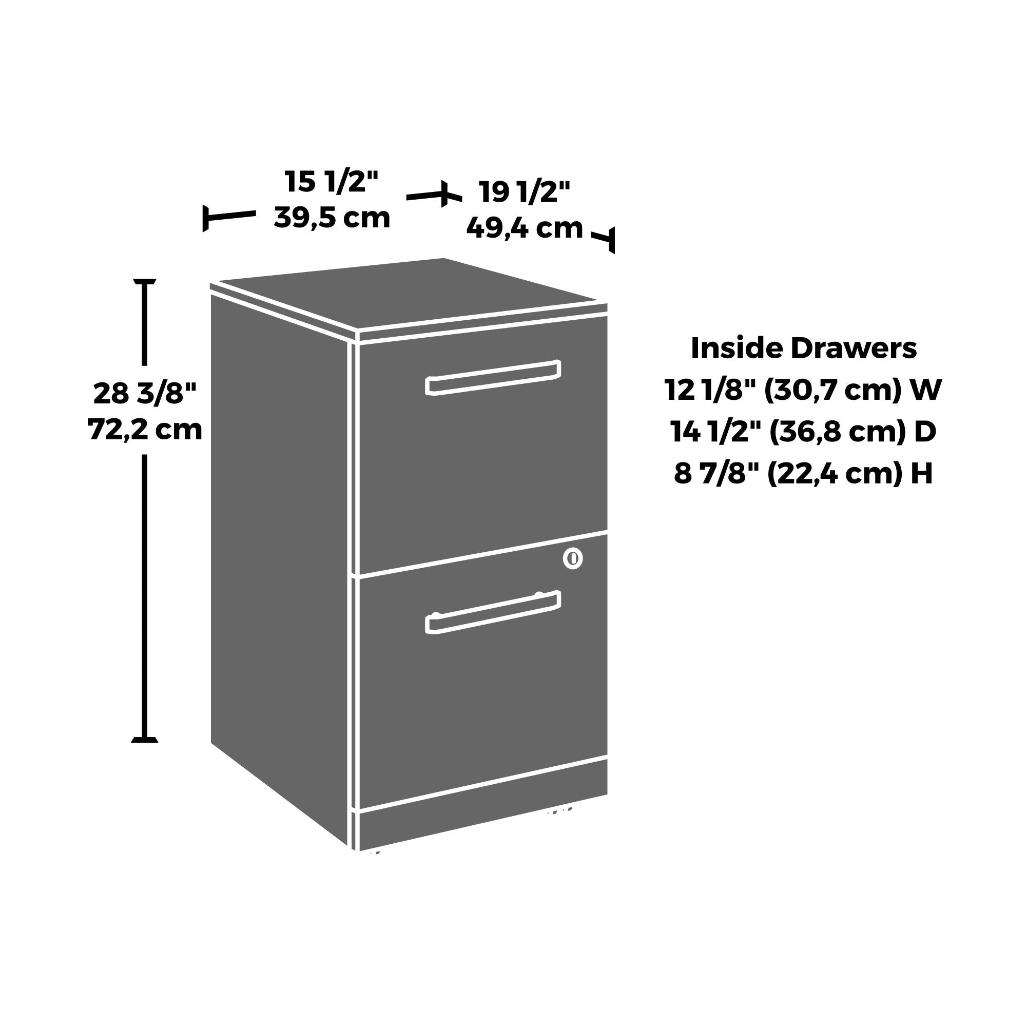 2-Drawer Mobile File Cabinet in Noble Elm