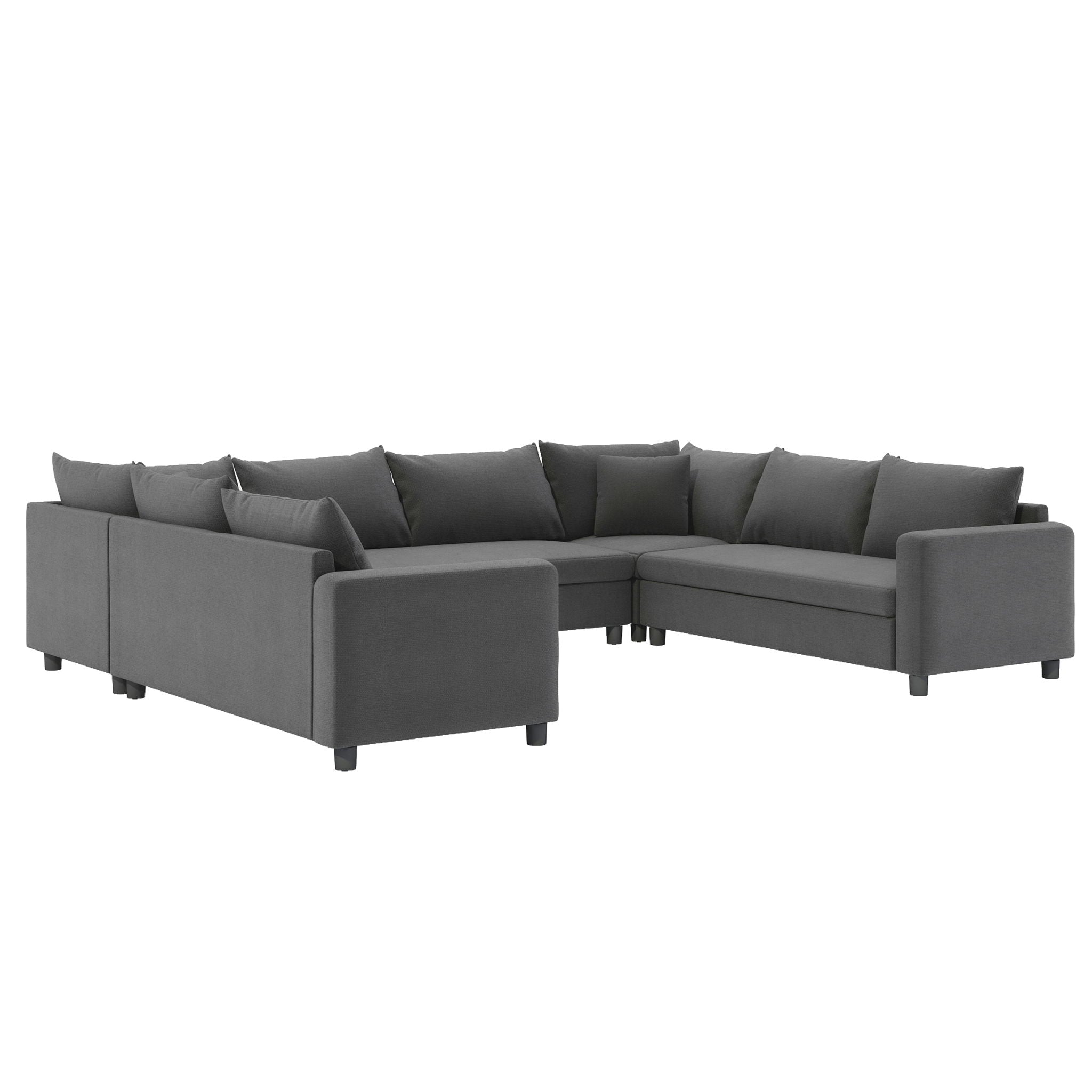 Modular Sectional Reversible U Shaped Couch Set, Free Combination Minimalist Style, Oversized 8 Seat Convertible Sofa