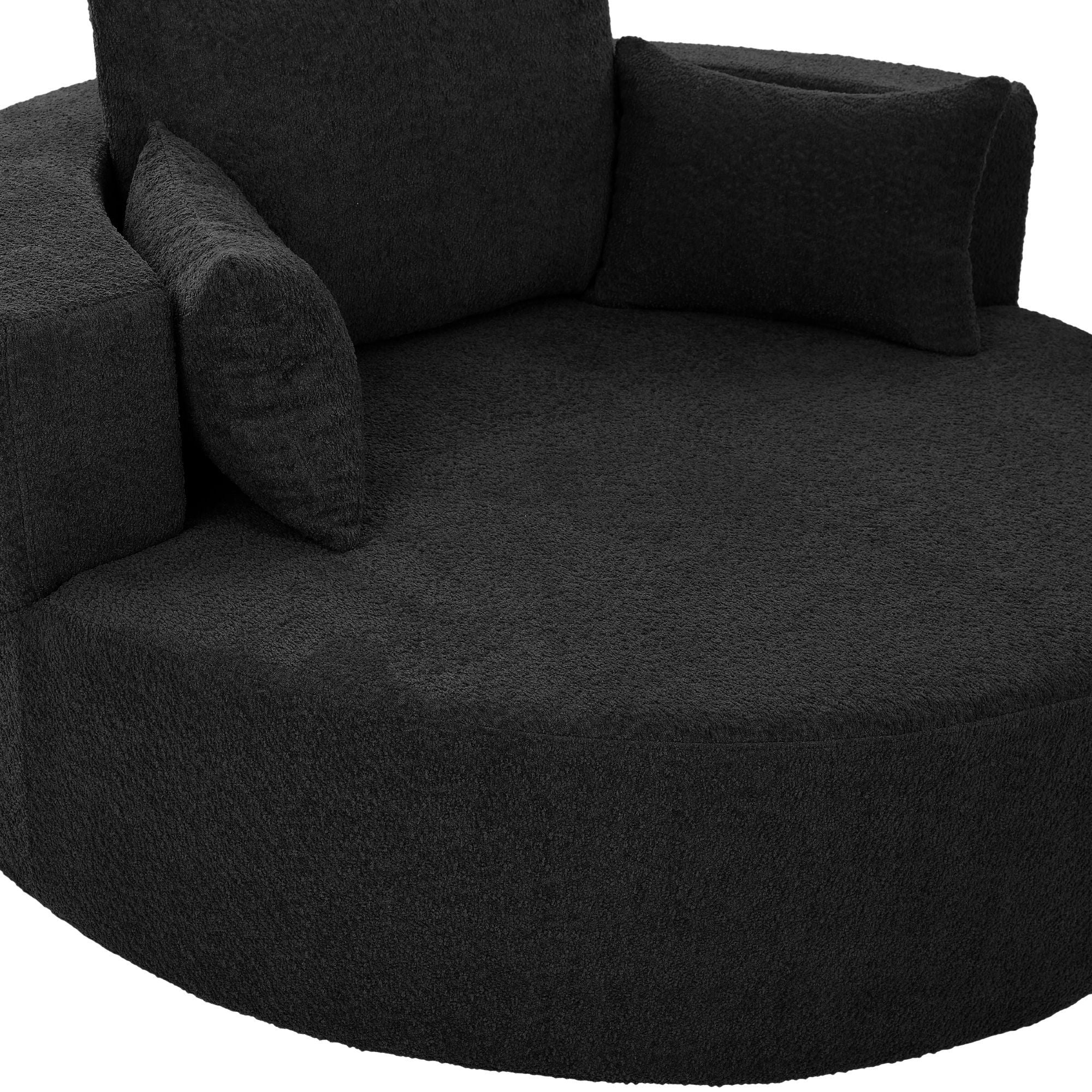 360° Swivel Chair Accent Barrel Chair With Removable Pillows