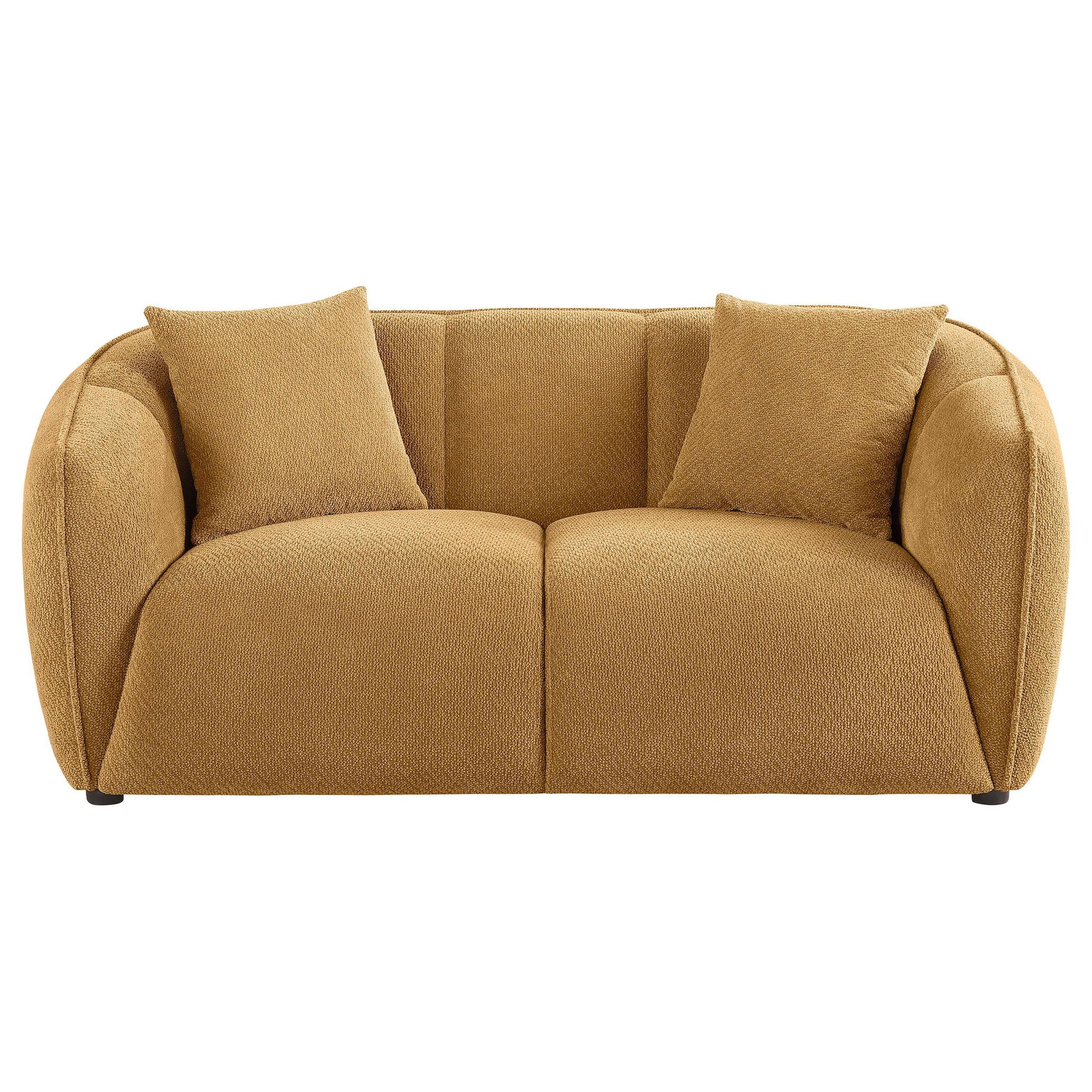 Aleisha Chenille Upholstered Loveseat Mustard Yellow