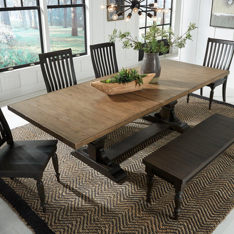 Liberty Furniture Harvest Home - Trestle Table - Black | Meri Furniture
