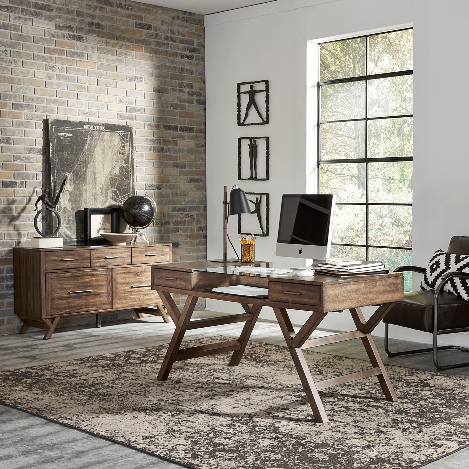 Liberty Furniture Lennox - 2 Piece Desk Set - Dark Brown | Meri Furniture