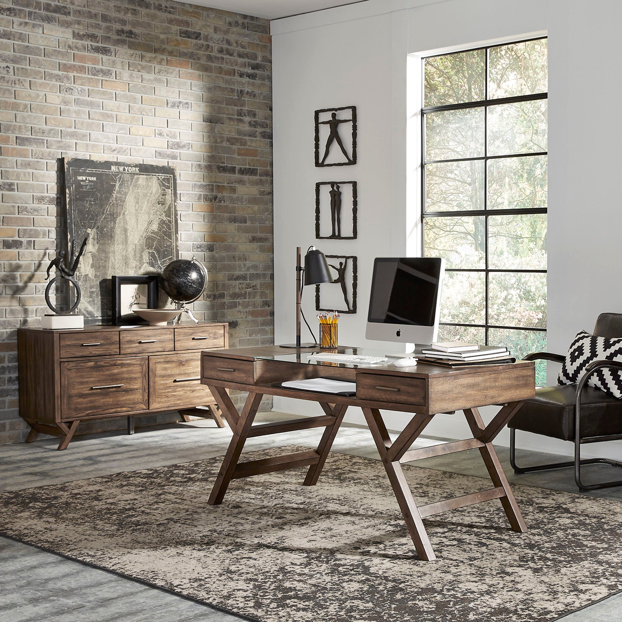 Liberty Furniture Lennox - 2 Piece Desk Set - Dark Brown | Meri Furniture