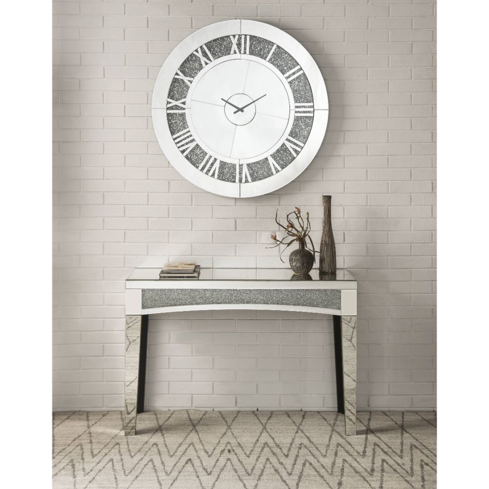 Noralie - Wall Clock - Mirrored & Faux Diamonds - 39"