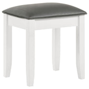 Coaster Fine Furniture Barzini - Upholstered Vanity Stool - Metallic Aand White | Meri Furniture