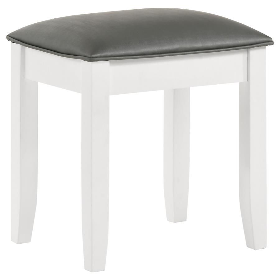 Coaster Fine Furniture Barzini - Upholstered Vanity Stool - Metallic Aand White | Meri Furniture