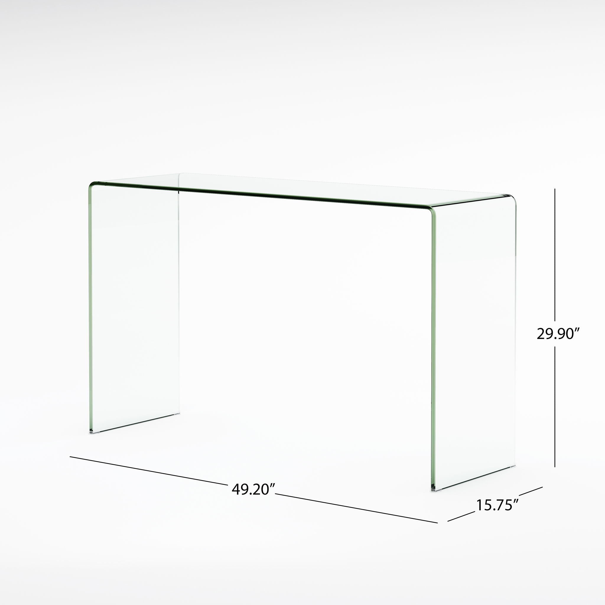 Cadyn - Tempered Glass Console Table Sleek Design - Clear