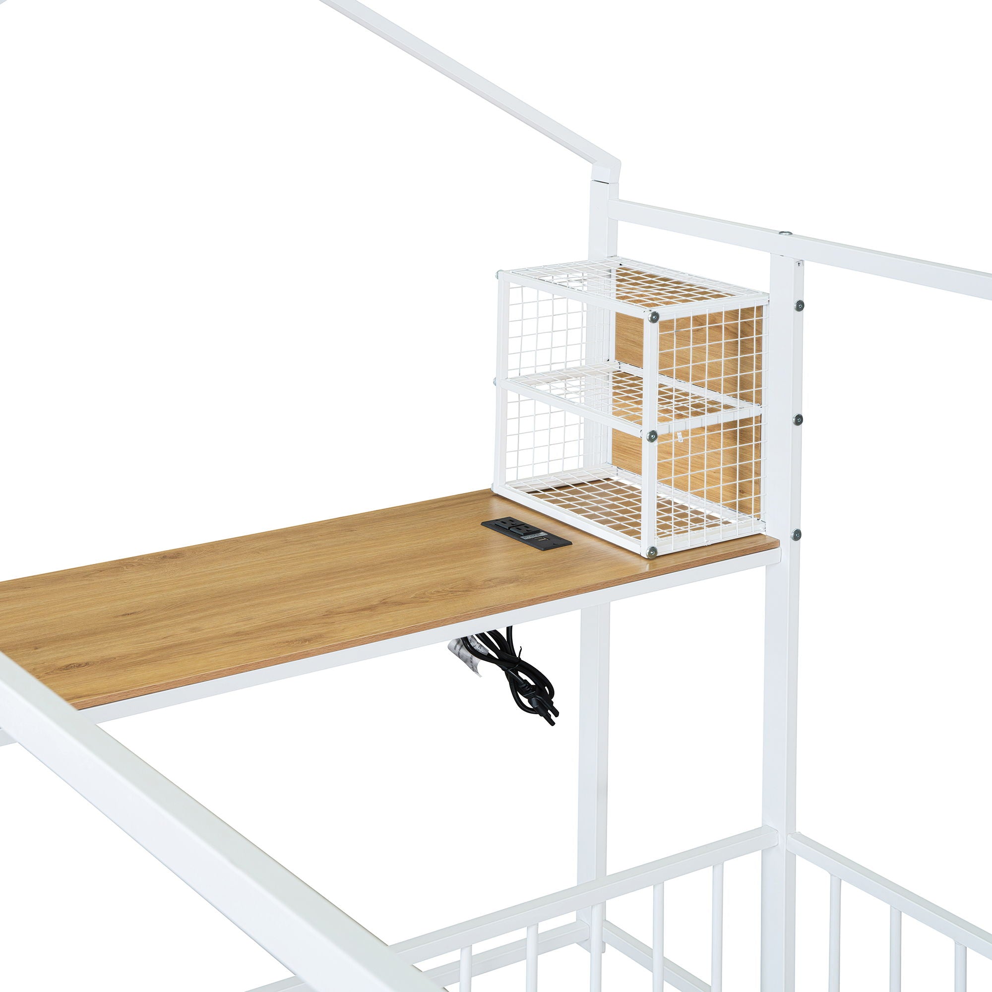 House Frame With Desk, Shelves, Power Outlets And USB Ports