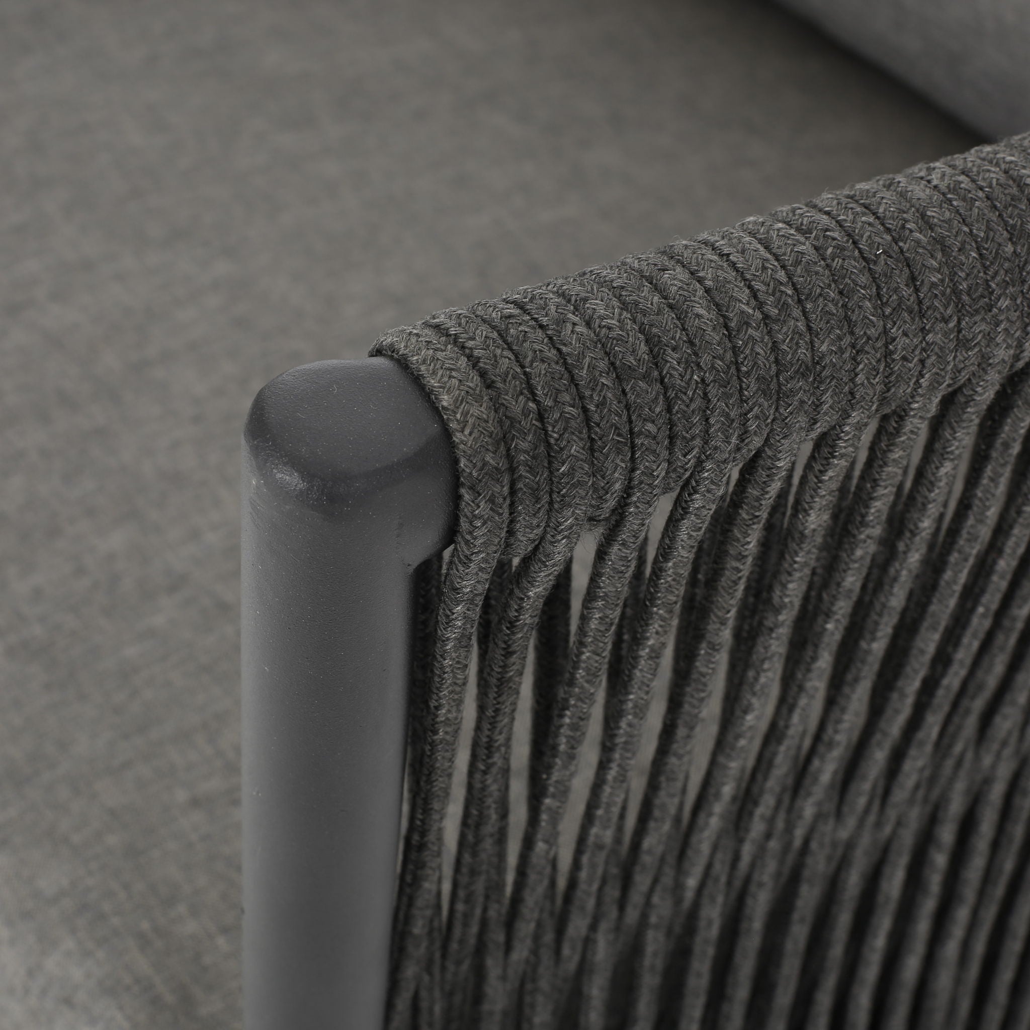 Hanford - Modern Club Chair With Woven Rope Design - Gray