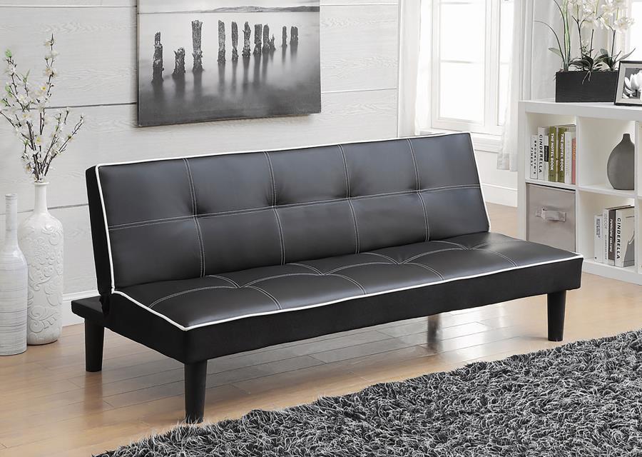 Coaster Fine Furniture Katrina - Upholstered Tufted Convertible Sofa Bed - Black | Meri Furniture